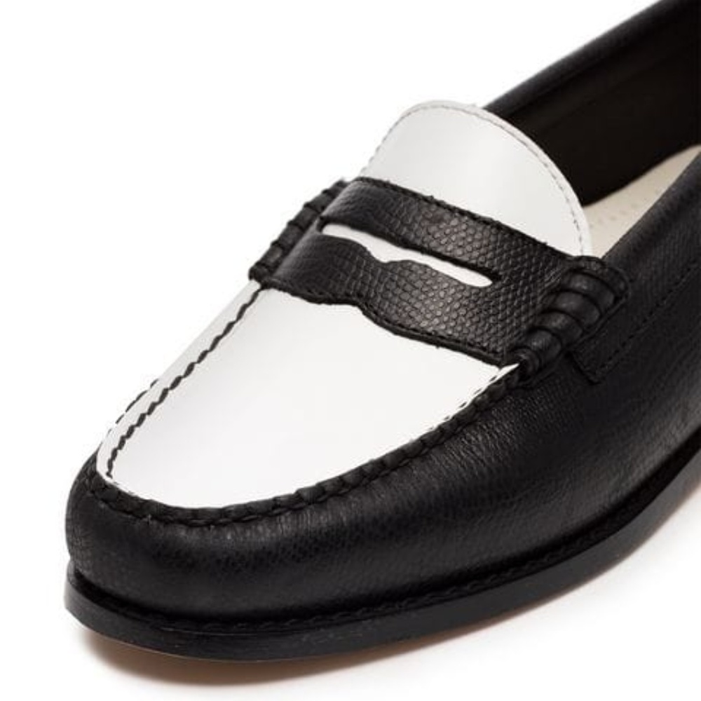 RE/DONE + Weejuns flat monochrome lizard loafers